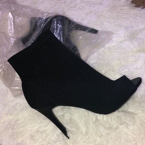 Brand new black mesh booties